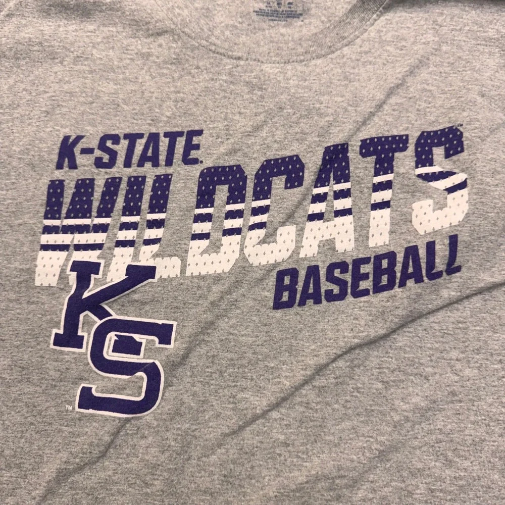 Champion Kansas State Wildcats Baseball T-Shirt Mens XL Gray KSU NCAA Tee - Picture 6 of 11